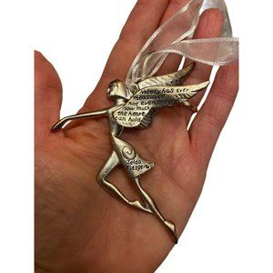 CHRISTMAS Ornament Seasons Cannon Fall Serenity Spiritual Angel Pewter Ribbon